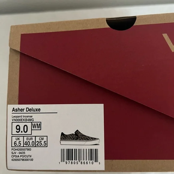 Vans Women's Asher Deluxe Sneaker black/tan/leopard - Picture 2 of 3